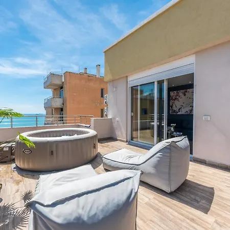 Luxury Seaview With Big Terrace And Jacuzzi شقة دراس